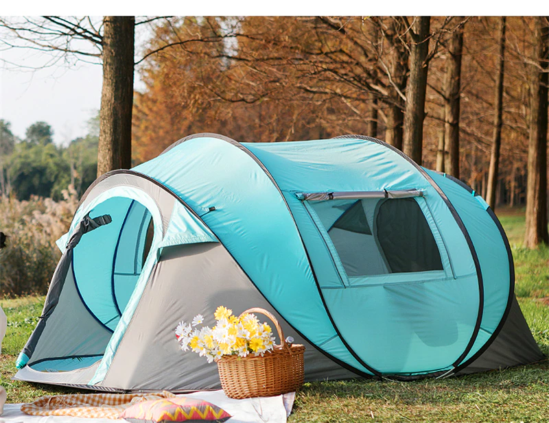 Cheap Goat Tents Outdoor Camping Tent 190T Sunscreen Double Layers Automatic Thick Waterproof Detachable Multi  use 3 4 Person Hiking Tent   